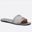 Dior Dway Slides In Grey Metallic Thread Embroidery and Strass