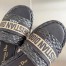 Dior Dway Slides In Black Embroidered Raffia and Cotton