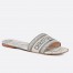Dior Dway Slides In Grey Rêve d'Infini Embroidery Cotton 