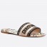 Dior Dway Slides In Rosa Mutabilis Embroidered Cotton