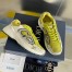 Dior Men's B30 Sneakers In Yellow Mesh and White Fabric