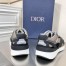Dior Men's B29 Sneakers In Gray Mesh and Black Suede