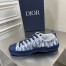 Dior Men's B23 Low-top Sneakers In Blue Oblique Canvas