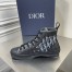 Dior Men's B23 High-top Sneakers In Black Oblique Canvas