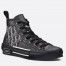 Dior Men's B23 High-top Sneakers In Black Oblique Canvas