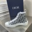 Dior Men's B23 High-top Sneakers In White and Black Oblique Canvas