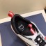 Dior Men's B22 Sneakers In Red Leather and White Mesh