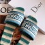 Dior Dway Slides In Ocean Blue D-Stripes Embroidered Cotton