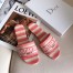 Dior Dway Slides In Pink D-Stripes Embroidered Cotton