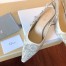 Dior J'Adior Slingback Pumps 65mm In Grey Toile de Jouy Cotton