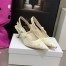 Dior J'Adior Slingback Pumps 65mm In White Macrame Embroidered Cotton