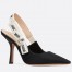 Dior J'Adior Slingback Pumps 100mm In Black Technical Fabric