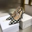 Dior J'Adior Slingback 100mm Pumps In Black Houndstooth Embroidery