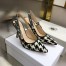 Dior J'Adior Slingback 100mm Pumps In Black Houndstooth Embroidery