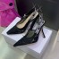 Dior J'Adior Slingback Pumps 100mm In Black Macrame Cotton