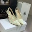 Dior J'Adior Slingback Pumps 100mm In White Macrame Cotton