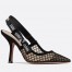 Dior J'Adior Slingback Pumps 100mm In Black Mesh