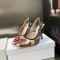 Dior J'Adior Slingback Pumps 100mm In Beige Petites Fleurs Embroidered Raffia