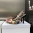 Dior J'Adior Slingback Pumps 100mm In Beige Petites Fleurs Embroidered Raffia