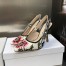 Dior J'Adior Slingback Pumps 100mm In White Petites Fleurs Embroidered Cotton