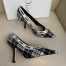 Dior J'Adior Pumps 100mm In Black and White Tartan Fabric