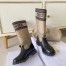 Dior D-Major Boots In Taupe Fabric And Calfskin