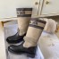 Dior D-Major Boots In Taupe Fabric And Calfskin