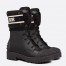 Dior D-Major Ankle Boots In Black Calfskin and Shearling