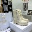 Dior D-Leader Ankle Boots In White Cannage Calfskin