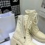 Dior D-Leader Ankle Boots In White Cannage Calfskin