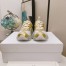 Dior Vibe Sneakers In White Mesh and Gold Leather