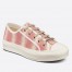 Dior Walk'n'Dior Sneakers In Pink D-Stripes Embroidered Cotton