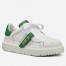 Dior Dior-ID Sneakers In White Leather with Green Strap