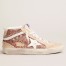 Golden Goose Women's Mid Star Sneakers with Pink-gold Glitter