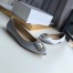 Manolo Blahnik Hangisi Flats In Grey Satin with Crystal Buckle