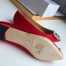 Manolo Blahnik Hangisi Flats In Red Satin with Crystal Buckle