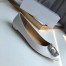Manolo Blahnik Hangisi Flats In White Satin with Crystal Buckle