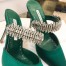 Manolo Blahnik Lutara Crystal 90mm Mules In Green Satin