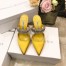 Manolo Blahnik Lutara Crystal 90mm Mules In Yellow Satin