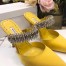 Manolo Blahnik Lutara Crystal 90mm Mules In Yellow Satin