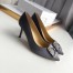 Manolo Blahnik Hangisi 70 Pumps In Grey Satin