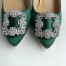 Manolo Blahnik Hangisi 70 Pumps In Green Satin