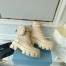 Prada Monolith Boots in Beige Leather and Nylon Fabric