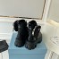 Prada Monolith Boots in Black Leather and Nylon Fabric