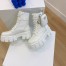 Prada Monolith Boots in White Leather and Nylon Fabric