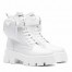 Prada Monolith Boots in White Leather and Nylon Fabric