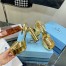 Prada Platform Sandals 135mm In Gold Metallic Leather 