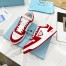 Prada Downtown Sneakers in White and Red Calfskin