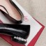 Roger Vivier Strass Heel Covered Buckle Ballerinas In Black Patent Leather