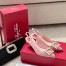 Roger Vivier Virgule Strass Buckle Slingback Pumps in Pink Satin